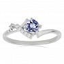 Prsten stříbrný s tanzanitem a zirkony Ag 925 015092 TZ