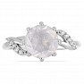 Prsten stříbrný s velkým broušeným růženínem a zirkony Ag 925 015554 RQ