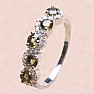 Prsten stříbrný s broušenými vltavíny a zirkony Ag 925 020711 MD