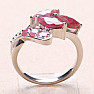 Prsten stříbrný s broušenými rubíny Ag 925 023241 RB