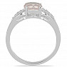 Prsten stříbrný s broušeným růženínem a zirkony Ag 925 026068 RQ