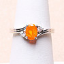 Prsten stříbrný s oranžovým opálem a zirkony Ag 925 026295 OROP