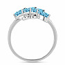 Prsten stříbrný s Blue Sky topazem a zirkony Ag 925 026347 BT