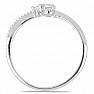 Prsten stříbrný s broušeným akvamarínem a zirkonem Ag 925 031121 AQ