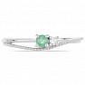 Prsten stříbrný s broušeným smaragdem a zirkonem Ag 925 031121 EM