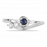 Prsten stříbrný s modrým safírem a zirkony Ag 925 031131 SAF