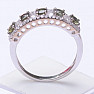 Prsten stříbrný s broušenými vltavíny a zirkony Ag 925 038934 MD