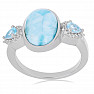 Larimar prsten stříbro  Ag 925 VR049766