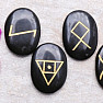 Wicca sada kamenů bazalt černý s keltskými symboly