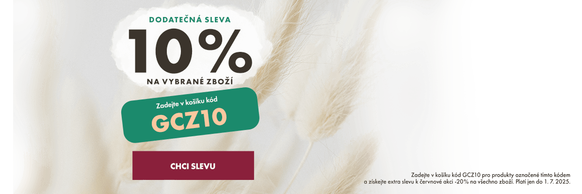  EXTRA 10 % sleva na vybrané zboží, označené kódem GCZ10