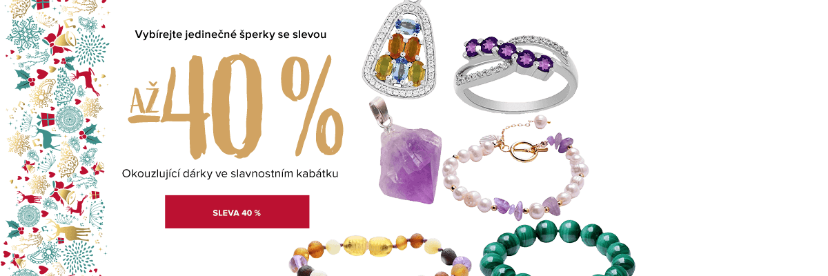 až 40 % sleva na všechny šperky – ideální čas na nákup vánočních dárků!