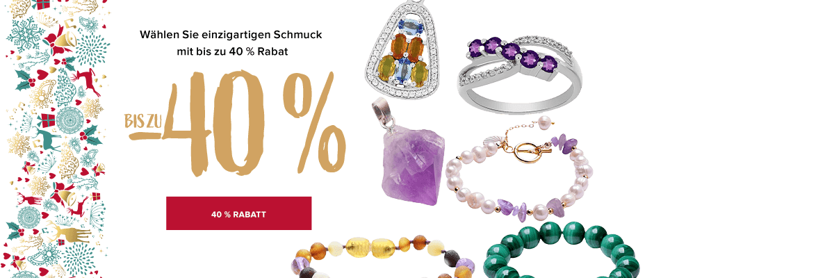 Bis zu 40 % Rabatt auf allen Schmuck – die perfekte Zeit für Weihnachtsgeschenke!